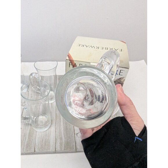 Farberware Set Of 4 Irish Coffee Hot Cold Clear Footed Mugs 5 1/4" - Picture 6 of 6